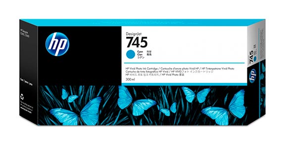 Картридж HP 745 струйный голубой (300 мл)