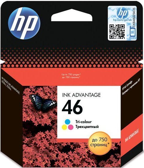 Картридж HP 46 струйный трехцветный (750 стр)