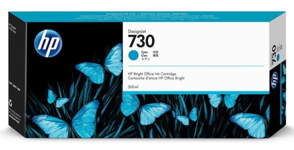 Картридж HP 730F струйный голубой (300 мл)