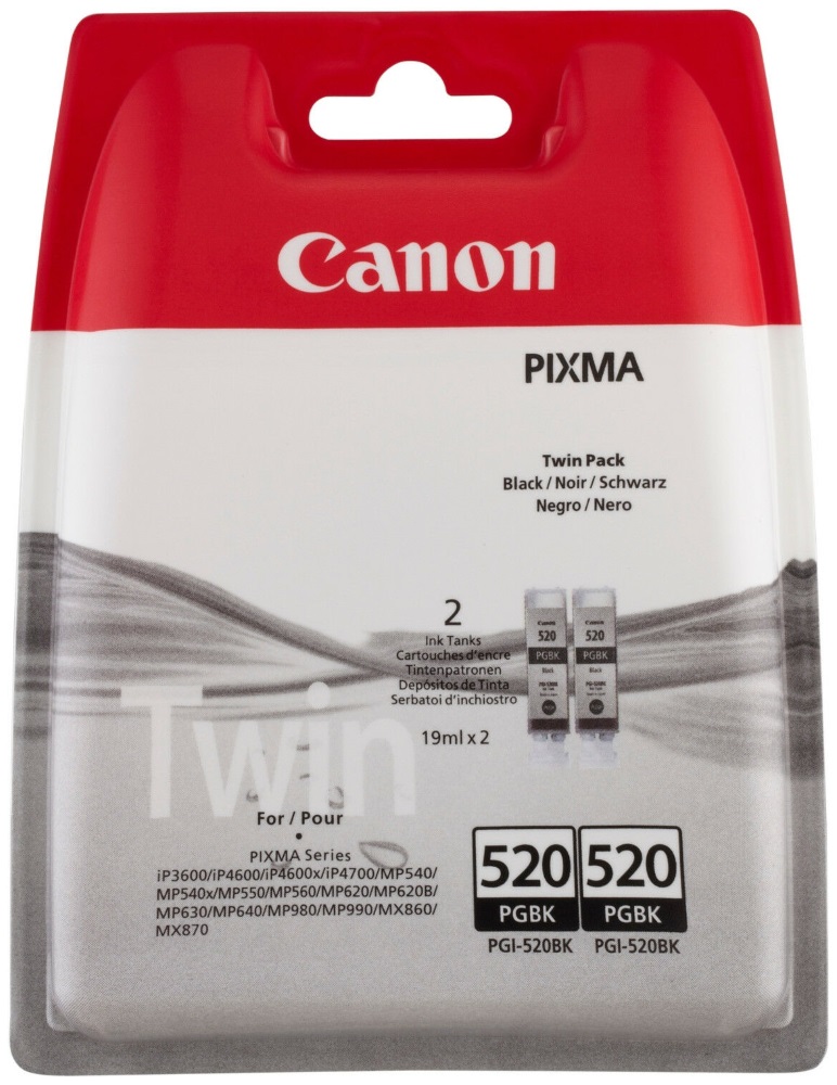 Картридж CANON PGI-520 BK черный, набор из 2 картриджей