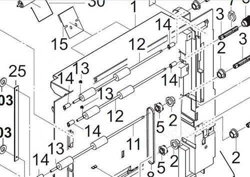 Ролики дуплекса Kyocera 2K094390 PARTS ROLLER DU B SP