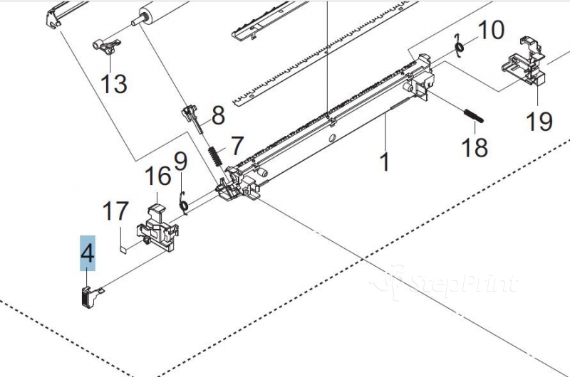 Левый крюк узла трансфера Kyocera 2MV24010 LEVER HOOK F