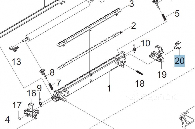 Правый крюк узла трансфера Kyocera 2MV24020 LEVER HOOK R