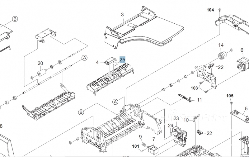 Накладка тормозной площадки автоподатчика KYOCERA 303K507102/303K507100/303K507101