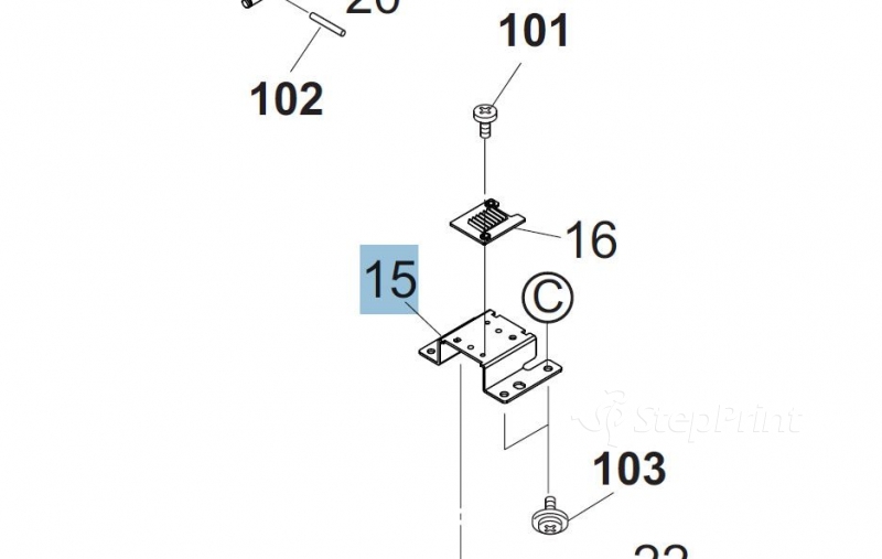 Основа шарнира (петли) Kyocera 3M802140 RIGHT HINGE B UPPER