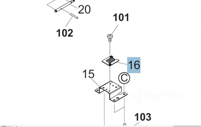 Зубчатая рейка шарнира (петли) Kyocera 3M802190 RACK ADJUSTMENT SKEW