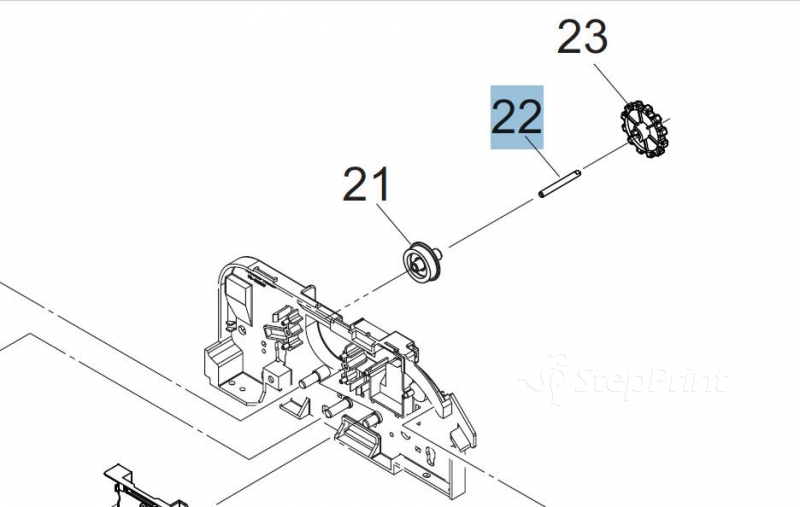 Ось шестерни редуктора ADF Kyocera 3M831120 SHAFT JAM REMOVEMENT