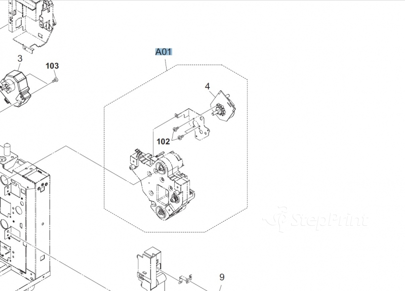 Двигатель дополнительной кассеты Kyocera 3NN94070	 PARTS DRIVE ASSY SP