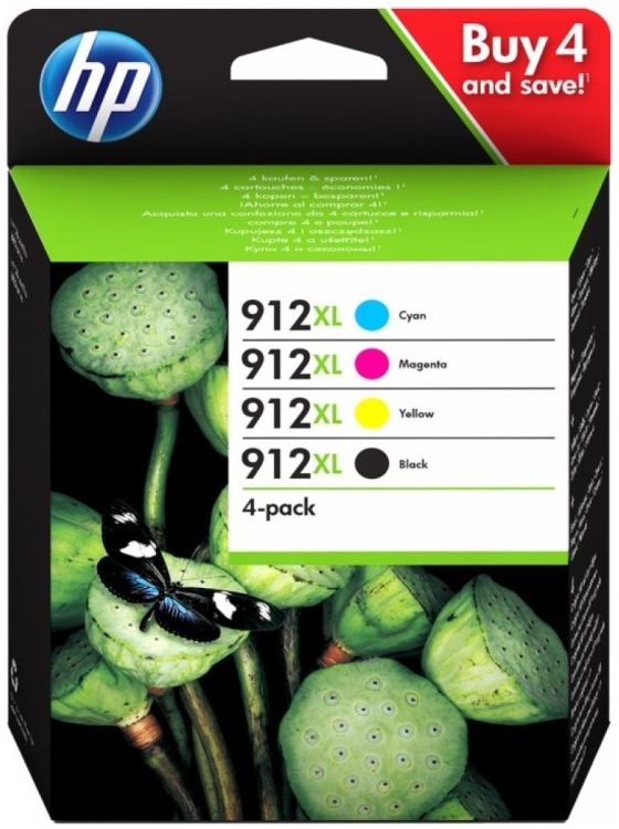 Картридж HP 912XL увеличенной ёмкости, набор 4 цвета (825*4 стр)