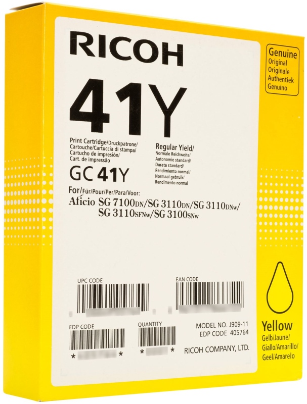 Картридж гелевый GC 41Y (2.2К) желтый Aficio Aficio 3110DN/ 3110DNw/3100SNw/3110SFNw