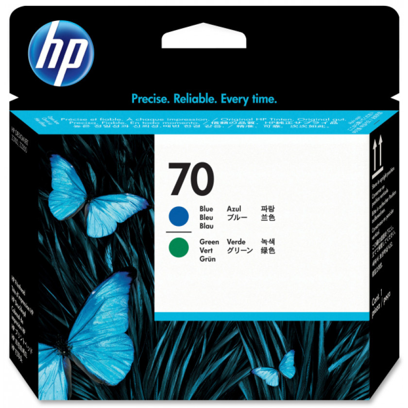 Печатающая головка HP 70 синяя и зеленая (16000 стр)