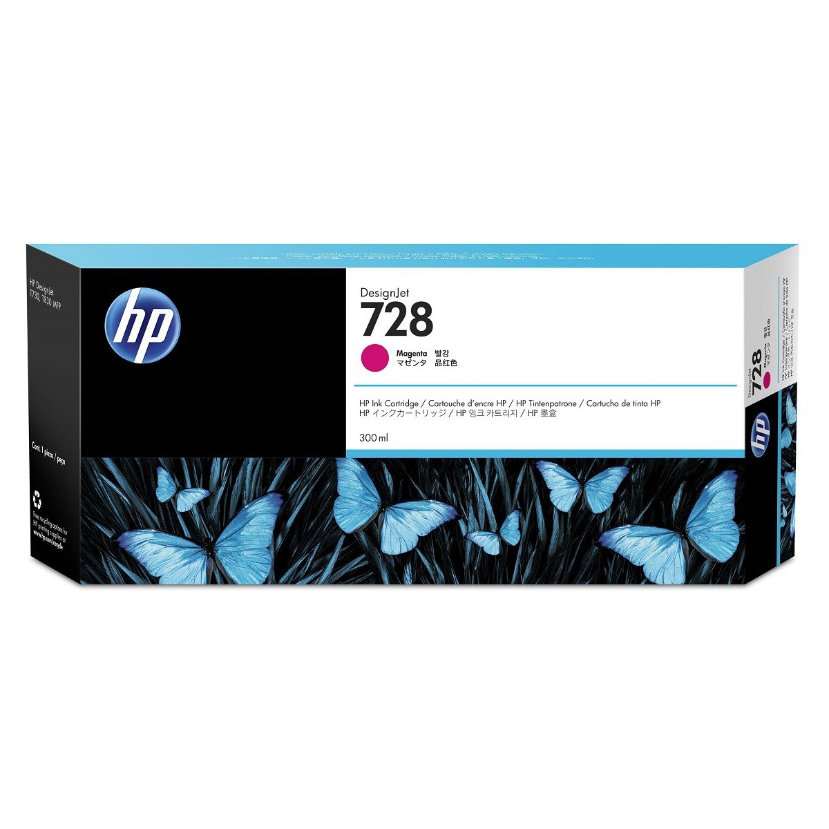 Картридж HP 728 струйный голубой (300 мл)