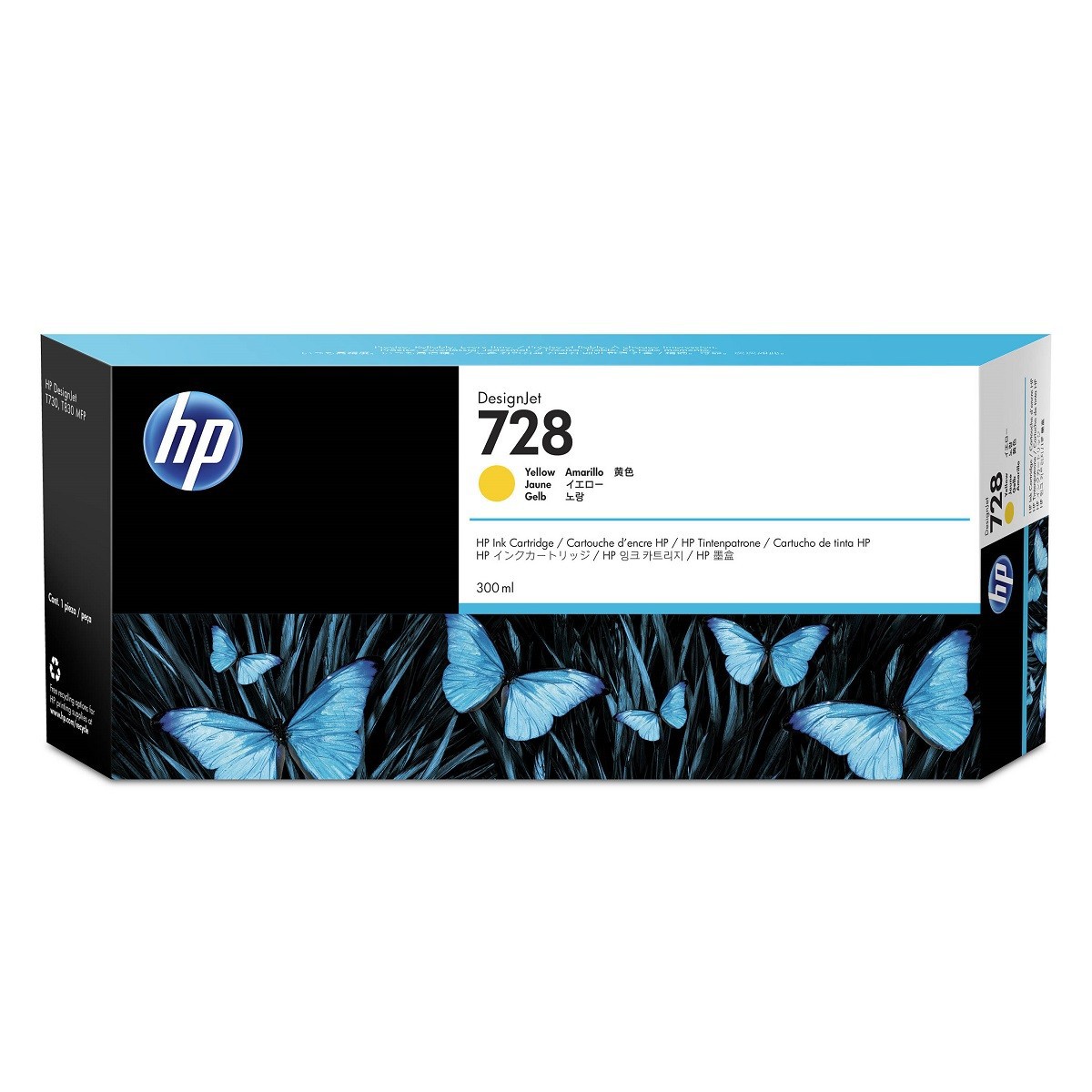 Картридж HP 728 струйный желтый (300 мл)