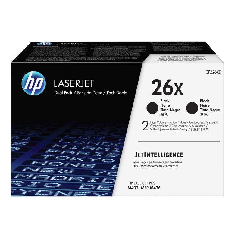 Картридж HP 26X (CF226XD) лазерный увеличенной емкости упаковка 2 шт (2*9000 стр)