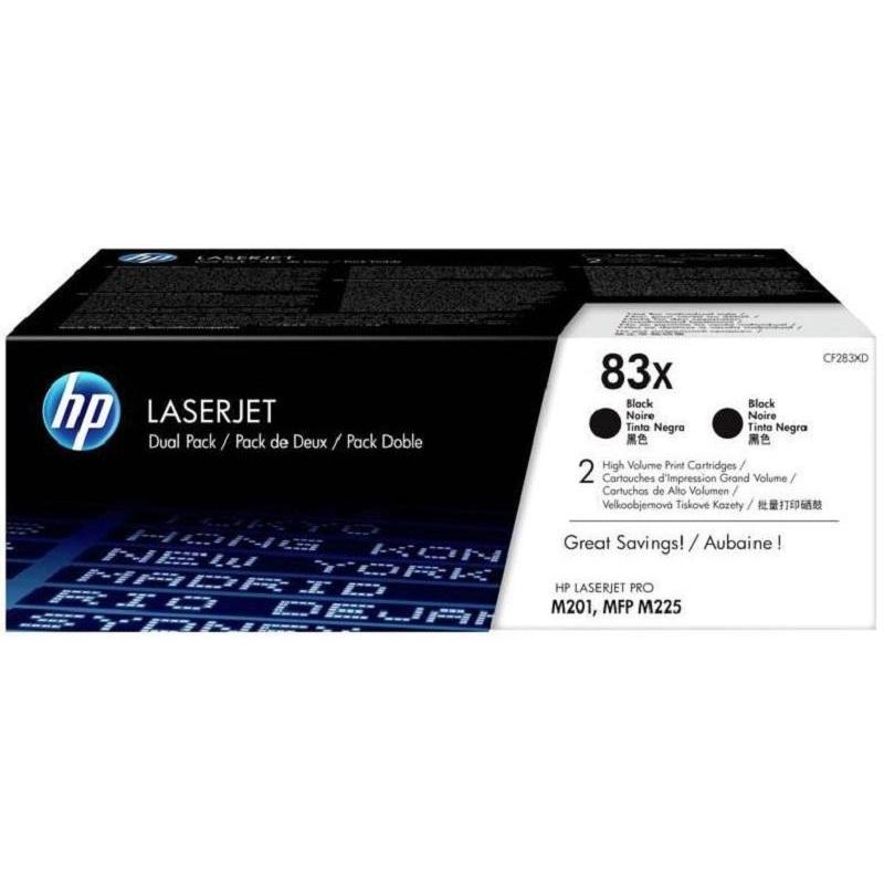Картридж HP 83X (CF283XD) лазерный увеличенной емкости упаковка 2 шт (2*2200 стр)