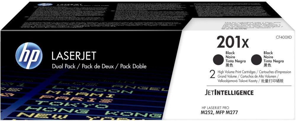 Картридж HP 201X (CF400XD) лазерный черный увеличенной емкости упаковка 2 шт (2*2800 стр)