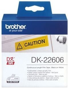 Пленочная клеящаяся лента Brother DK22606 (желтая, ширина 62 мм x 15.24 м)