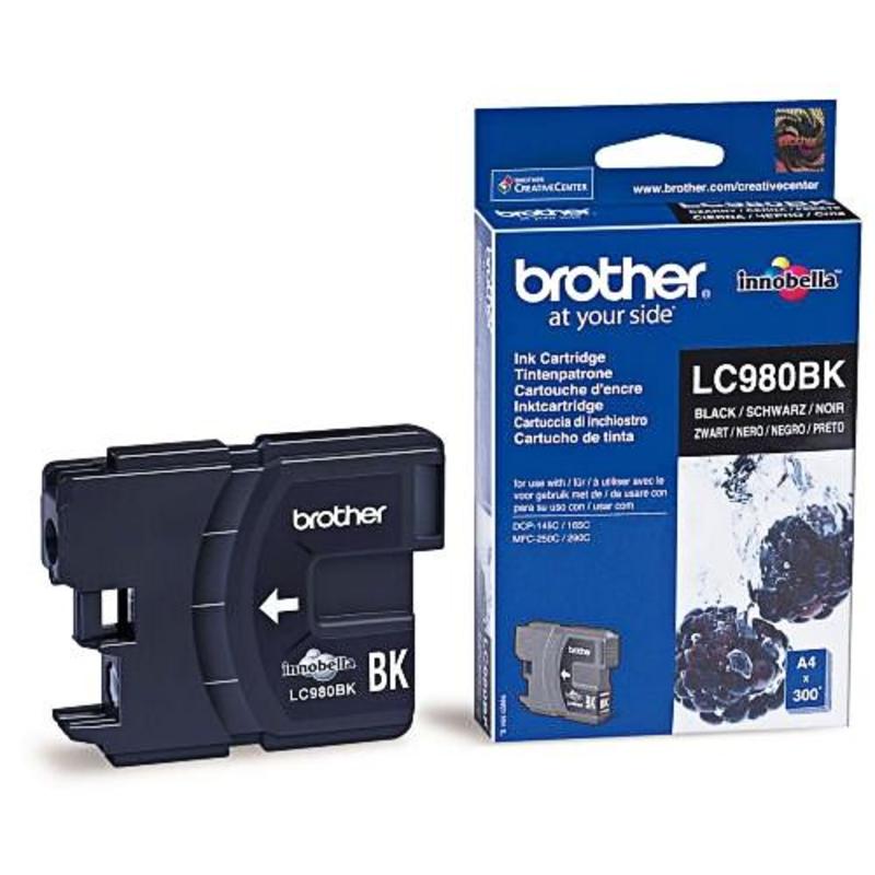 Картридж Brother LC980BK DCP-145C/165/195C/375CW, MFC-250C/290C черный (Black), 300 стр. (5% заполнение)