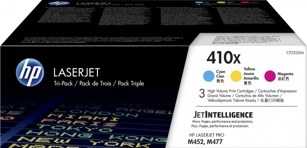Картридж HP 410X (CF252XM) лазерный увеличенной емкости набор 3 цвета (5000 стр)
